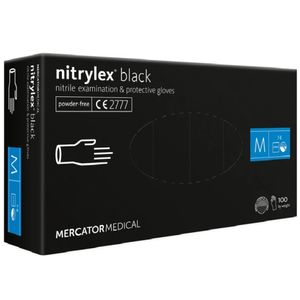 Nitrilové rukavice černé Jednorázové rukavice Nitrilové mechanické rukavice 100 ks (velikost M)