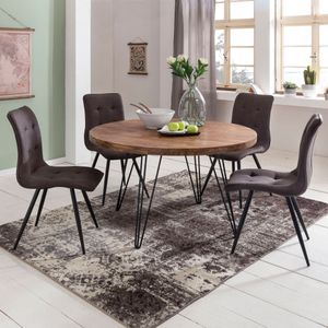 WOHNLING Design Esszimmertisch BAGLI rund Ø 120 x 78 cm Sheesham Massiv-Holz | Landhaus Esstisch braun | Tisch für Esszimmer Küchentisch 4 Personen WOHNLING Design Esszimmertisch BAGLI rund Ø 120 x 78 cm Sheesham Massiv-Holz | Landhaus Esstisch braun | Tisch für Esszimmer Küchentisch 4 Personen
