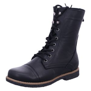 Andrea Conti 348894-002 Schnürstiefelette, Boots, Schwarz, Leder, Wechselfußbett - Damenschuhe Top Trends, Schwarz, leder, absatzh&oumlhe: 10 mm