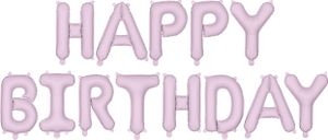 Ballon Girlande Happy Birthday 340x35cm Schriftzug Lila Matt