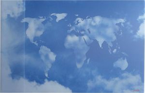 Schreibtischunterlage 58,5x38,5cm / Weltkarte aus Wolken