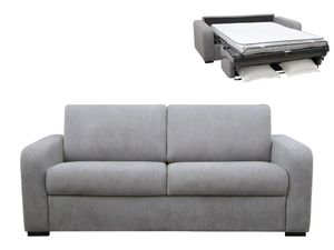 Schlafsofa mit Matratze 4-Sitzer - Matratze 14 cm - Stoff - Grau - BEVIS