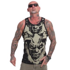 Yakuza Herren Afraid V02 Allover Slim Tanktop, Schwarz, 4XL