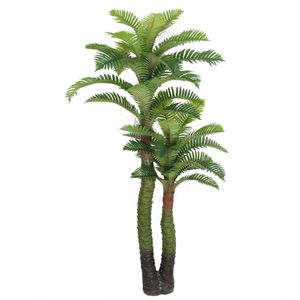 Künstliche Palme groß Kunstpalme Kunstpflanze Palme künstlich wie echt Plastikpflanze Kokospalme Balkon Königspalme Deko 140 cm hoch Decovego