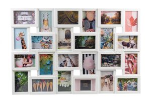 Henzo Fotorahmen - Magnolia Gallery - Collagerahmen für 24 Fotos - Fotogröße 10x15 cm - Weiß