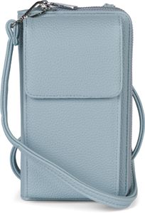 styleBREAKER Damen Mini Bag Geldbörse mit Handy Fach und RFID Schutz, Umhängetasche, Handytasche, Crossbag 02012362, Farbe:Hellblau