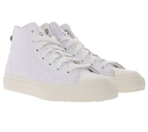 adidas Originals Nizza Hi RF High-Top-Sneaker lässige Damen Basketball-Schuhe mit Echtleder-Anteil Weiß, Größe:36