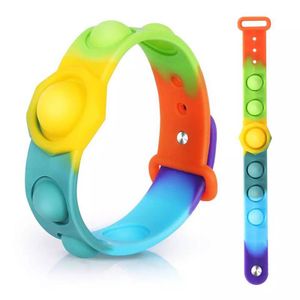 Kögler Antistress Regenbogen Armband Plopp Up Fidget Toy Push Pop Silikon 25 cm