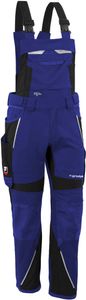 Qualitex Arbeitshose - moderne Latzhose IRON aus Lyocell, Cordura & Stretch - Reflexelemente - in Farbe: kornblau/schwarz - Herren: 48 - Damen: 42