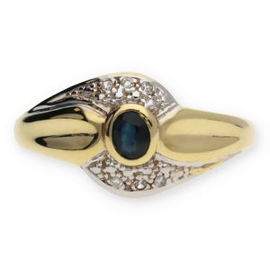 JuwelmaLux Ring 585/000 (14 Karat) Gold mit Saphir JL30-07-0836 55