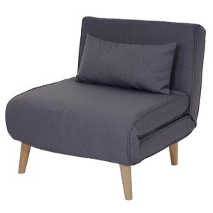 Schlafsessel HWC-D35, Schlafsofa Funktionssessel Klappsessel Relaxsessel Jugendsessel Sessel, Stoff/Textil  dunkelgrau