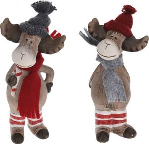 2er Set Rentier ZUCKERSTANGE 8x15cm stehend Weihnachten Christmas Deko Figur