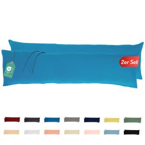 Jersey Kissenbezug 2er Set 40x145 cm 100% Baumwolle Dunkeltürkis