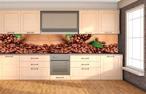 Küchenrückwand Folie selbstklebend KAFFE 350 x 60 cm - Klebefolie - Dekofolie - Spritzschutz für Küche -