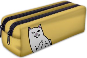 Mäppchen, Federtasche, Federmäppchen 2 Fächer, Schüleretui, lustiges 3D-Motiv, Fuck Cat [107]