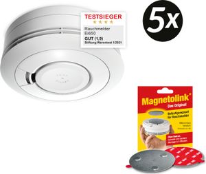 5x Ei Electronics Ei650 Rauchwarnmelder Rauchmelder inkl. Magnetolink Befestigungsset