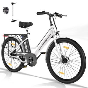 E-Bike Damen 26 Zoll, Elektrofahrrad Kohlenstoffstahl - Pedelec Citybike, Hinterradmotor 8.4Ah / 36V Lithium-Ionen-Akku, Multitalent E-bike E-Hollandräder