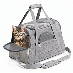 CatAmore Transporttasche faltbare Tragetasche für Katzen und kleine Hunde im Auto, Flugzeug oder Bahn