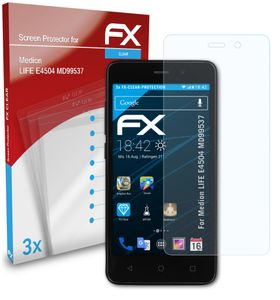 atFoliX FX-Clear 3x Schutzfolie kompatibel mit Medion LIFE E4504 (MD99537) Displayschutzfolie