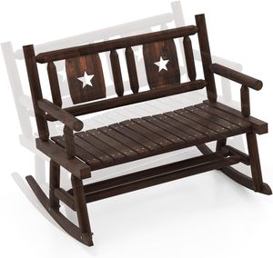 Zahradní lavice KOMFOTTEU, houpací lavice odolná proti povětrnostním vlivům, 2místná lavice s opěradlem, dřevěná parková lavice, nosnost do 320 kg, 111 x 85 x 89 cm,
