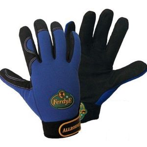 1 Paar FerdyF Montage Handschuhe Arbeitshandschuhe Allrounder Mechanics Blau-Schwarz, Farbe:Blau, Grösse:Small
