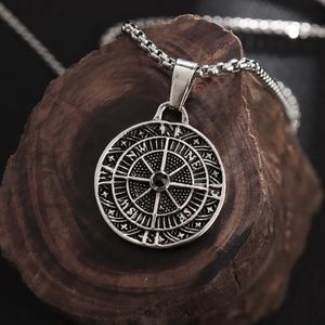 Halskette mit Kompass Anhänger Edelstahl Silber Himmelsrichtungen Venezianerkette Geschenk 55cm