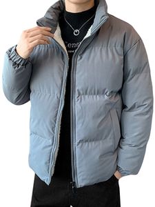 Herren Pocket Outwear Snowly Plain Deckmantel L-8Xl Fleece Gefüttertes Puffermantel,Farbe:Grau, Größe:4XL