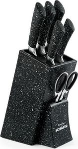 Sada nožov Schäfer Marble Black (7 ks), ergonomické mäkké rukoväte