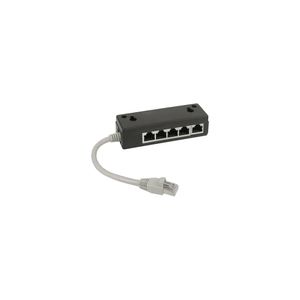 InLine® ISDN Verteiler, 5x RJ45 Buchse, 15cm Kabel, mit Endwiderständen