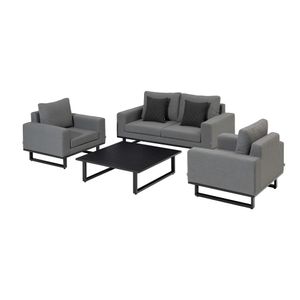 Outdoor Lounge Set Sava 100% wetterfest mit LIKA-TEX® Bezug in ash (grau)