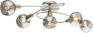 Globo Lighting Deckenleuchte Metall Nickel matt, Glas, klar, LxBxH: 625x370x210mm, inkl. 5x E14 LED 4W 230V, 400lm Source, 324lm Output, 3000K