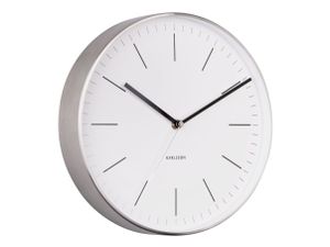 Karlsson - Wanduhr Minimal - Weiß/Nickel - Ø27,5cm