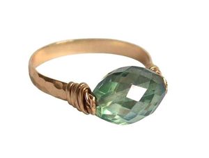 Gemshine - Damen - Ring - Spannring - Vergoldet - Amethyst - Grün