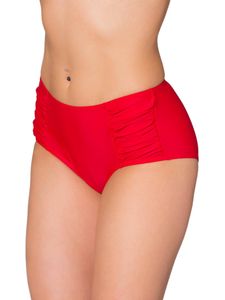 Aquarti Damen Bikinihose Hotpants mit seitlichen Raffungen, Farbe: Rot, Größe: 46