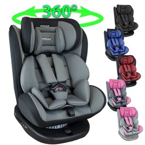 XOMAX 916 Auto Kindersitz drehbar 360° Grad, mit Isofix, Gruppe 0+, 1, 2, 3, Reboarder, 0 bis 36 kg, 0 - 12 Jahre, XM-916 Farbe:pink/lightgrey
