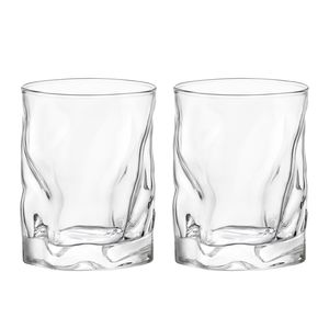 Bormioli Rocco Sorgente Whisky Glasses Set of 2 420ml Unique Design