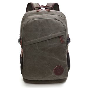 Grosse Kapazität Frau Herren Canvas Laptop Rucksack Schulrucksack Studenten Rucksack Jungen Teenager Arbeitsrucksack für Alltag Business, Grün