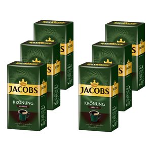 JACOBS Filterkaffee Krönung Kräftig 6 x 500g Pulver-Kaffee gemahlen Röstkaffee