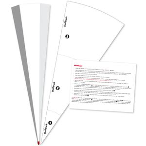 ROTH Schultüten-Rohling 85cm weiß eckig und Rot(h)-Spitze mit Schnittmuster und Anleitung zum Selbernähen einer StoffschultüteWeiß