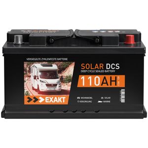 EXAKT Solar DCS Solarbatterie 110Ah 12 EXAKT DCS Wohnmobil Versorgung Boot Solar Batterie 100Ah