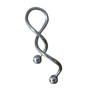 1 Stück 14 g Cool Twist Spiral Ohr Industrial Barbell Bauchring Piercing Ohrring-Silber