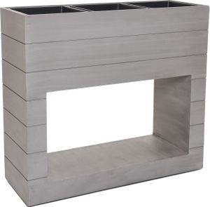 VIVANNO Raumteiler Holz META Kasten, Grau Maserung - 84x30x75 cm