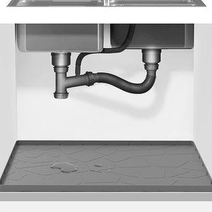 Unter Spüle Tray, 34 "x 22" wasserdicht Silikon unter Spüle Tray für Küche und Waschküche Schränke, hält bis zu 3,3 Gallonen Flüssigkeit B