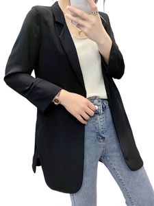 Damen Blazer Langarm Cardigan Outwear Casual Outdoor Mantel Langarmshirt Bluses Top Schwarz,Größe S