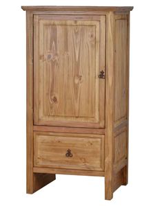 MiaMöbel Hochschrank Mexico Möbel 78x155x65 cm Landhausstil Massivholz Pinie Honig