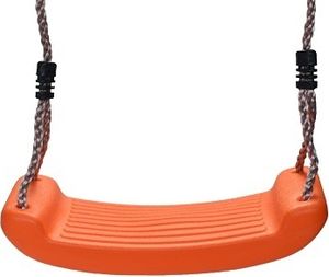 Huśtawka dla dzieci do użytku zewnętrznego, huśtawka ogrodowa, siedzisko huśtawki dla dzieci, do maks. 70 kg, antypoślizgowa, plastikowa deska huśtawki, regulowana wysokość, pomarańczowa
