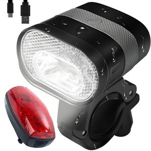 LED Fahrradlicht Set StVZO Zugelassen USB Fahrradbeleuchtung 500 Lumen Lampenset Fahrradlampe 3200mAh Frontlicht Rücklicht Aufladbare Fahrradlichter Wasserdicht Retoo