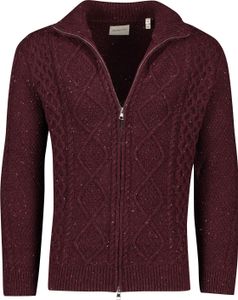 Gant Weste bordeaux grob gestrickt Wolle hoher Kragen