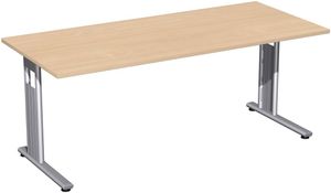 C-Fuß Flex Schreibtisch, gerade, verschiedene Größen und Farben, FarbeNachbildung:Buche, Größe Tischplatte:180 x 80 cm