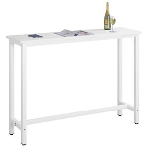 WOLTU 1x Bartisch Bistrotisch Stehtisch Esstisch, Metallgestell, Tischplatte aus MDF, Weiß, 140x40x100cm(BxTxH)